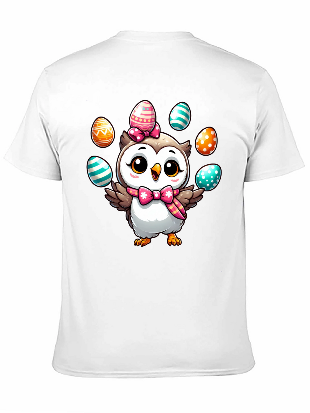 Easter Owl T-Shirt: Cute Cartoon Egg Design