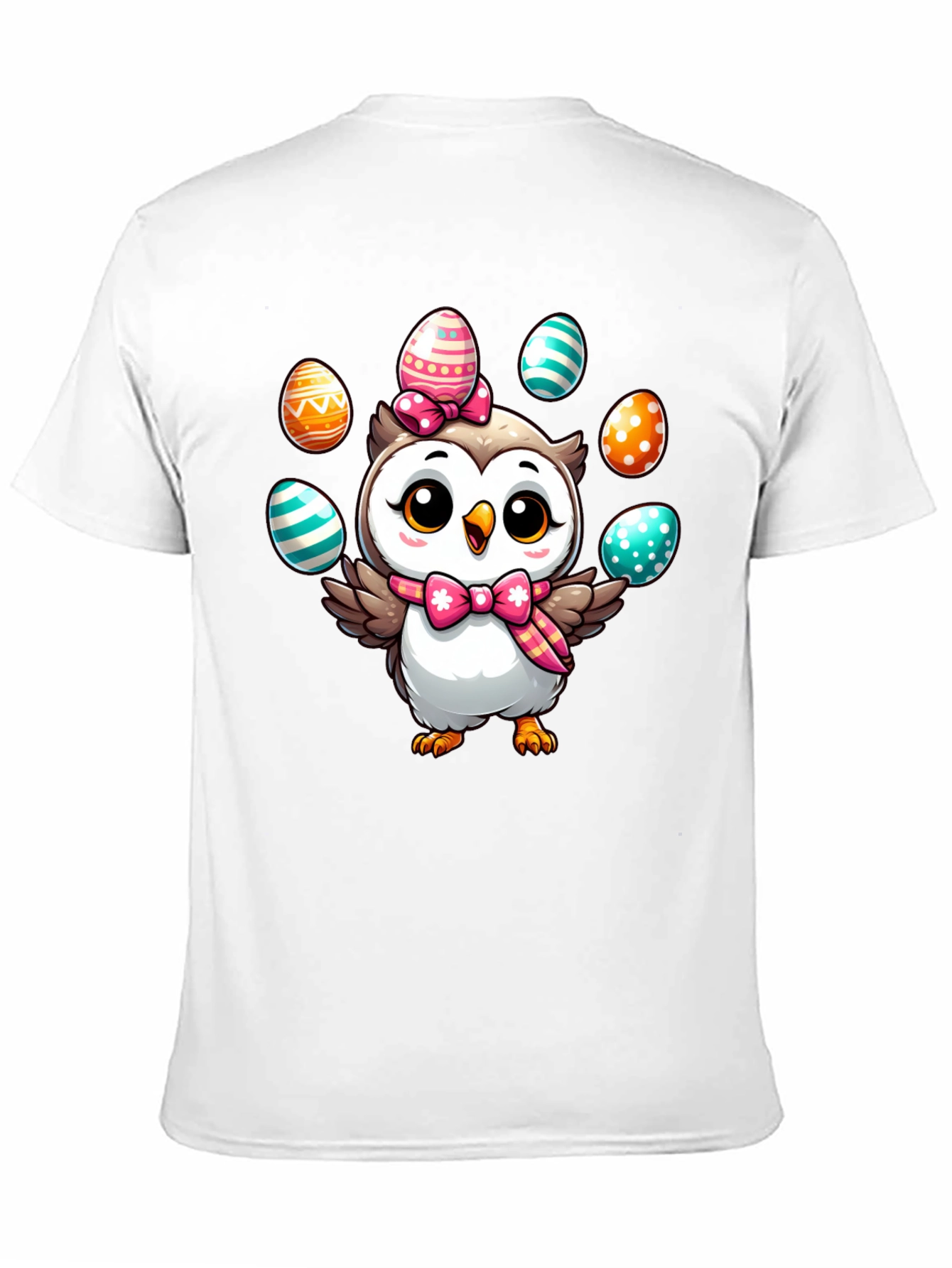 Easter Owl T-Shirt: Cute Cartoon Egg Design