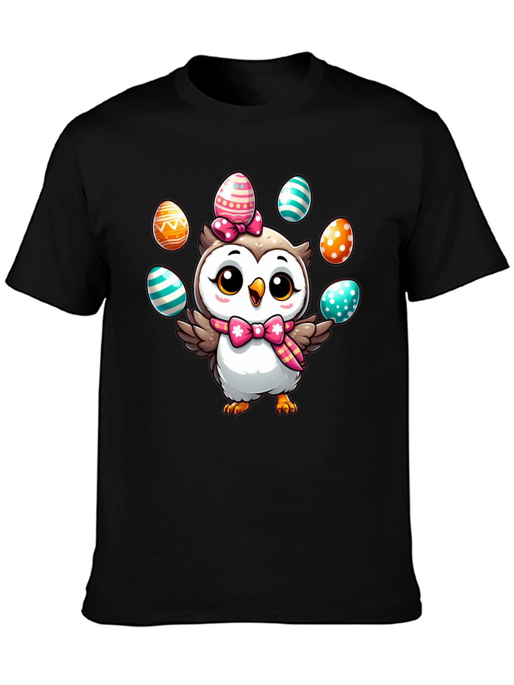 Easter Owl T-Shirt: Cute Cartoon Egg Design
