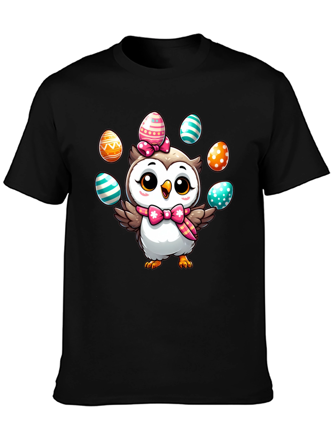 Easter Owl T-Shirt: Cute Cartoon Egg Design