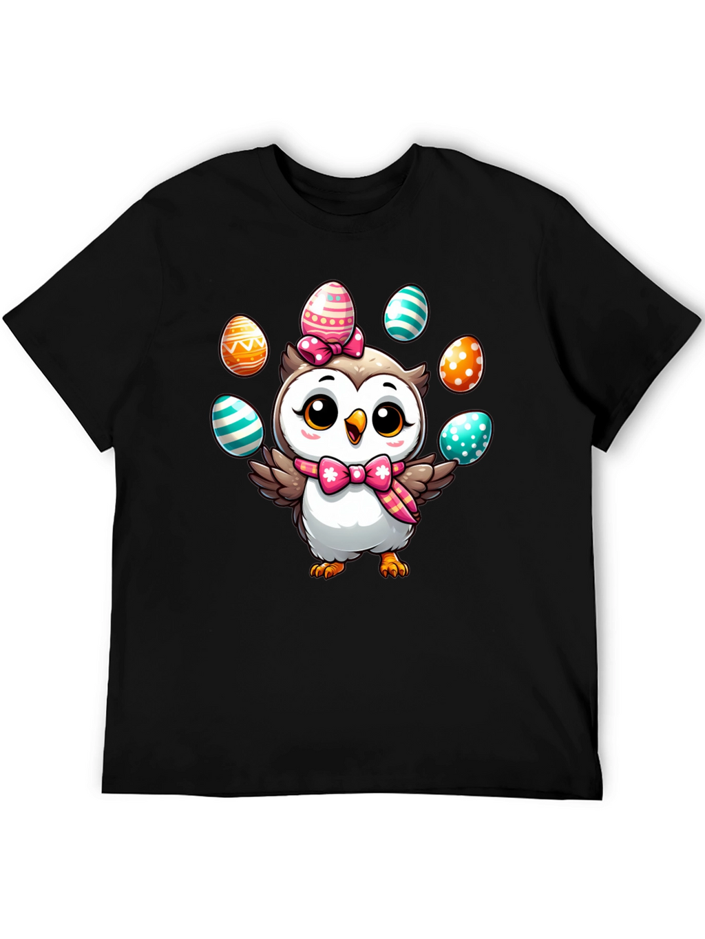 Easter Owl T-Shirt: Cute Cartoon Egg Design