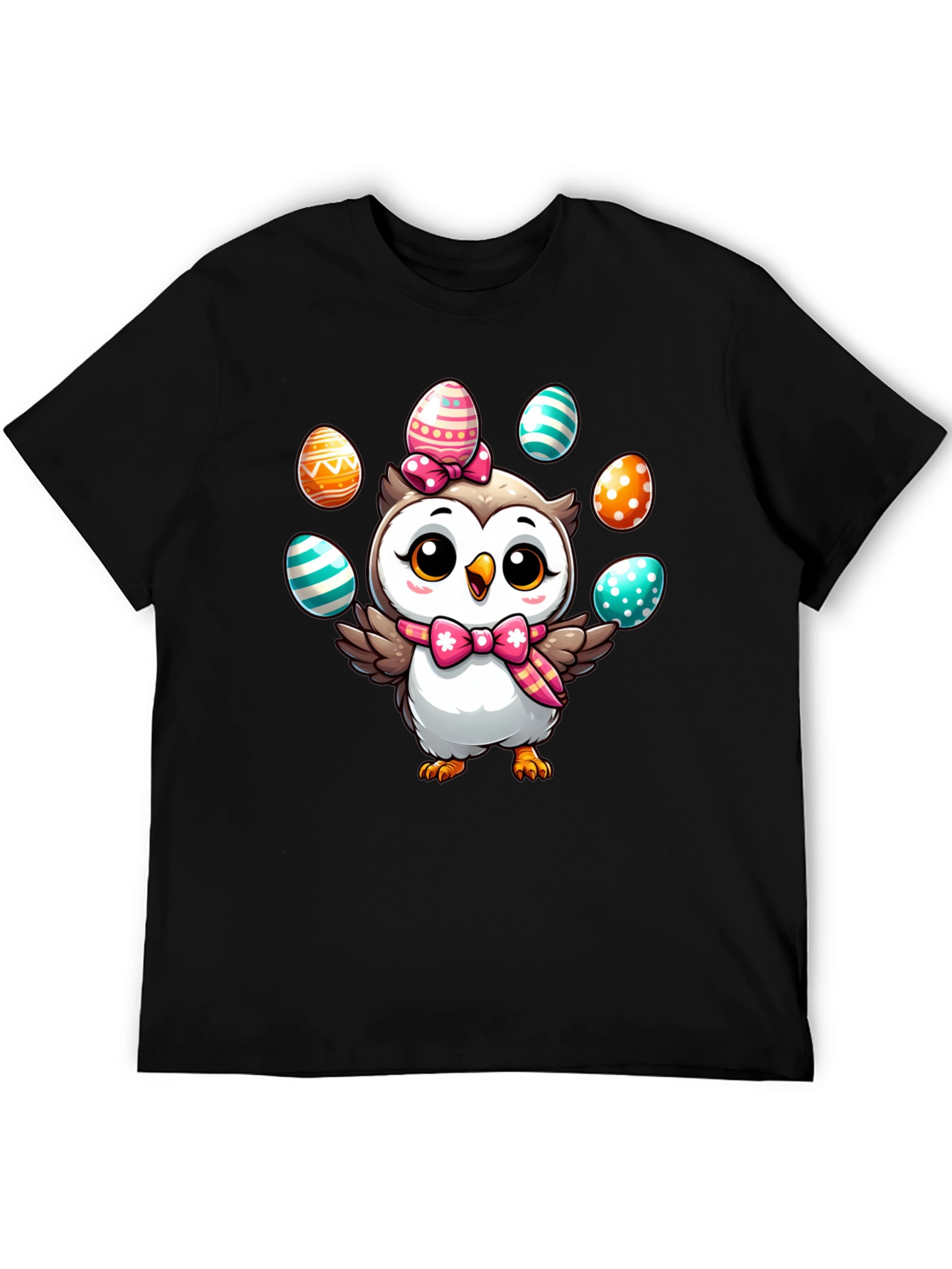 Easter Owl T-Shirt: Cute Cartoon Egg Design