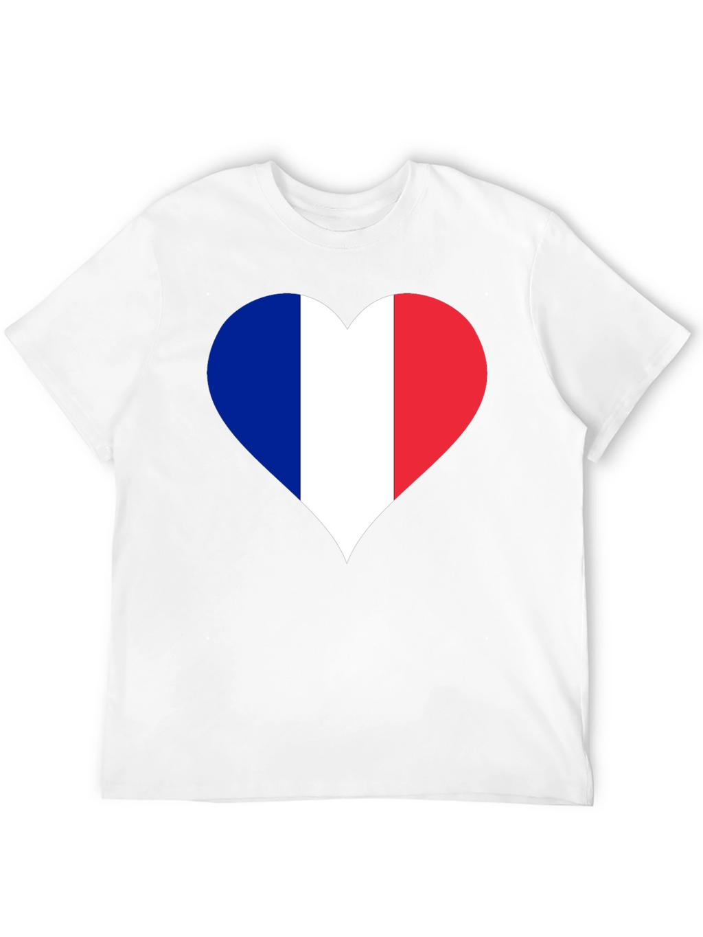 France Flag Heart T-Shirt - Black
