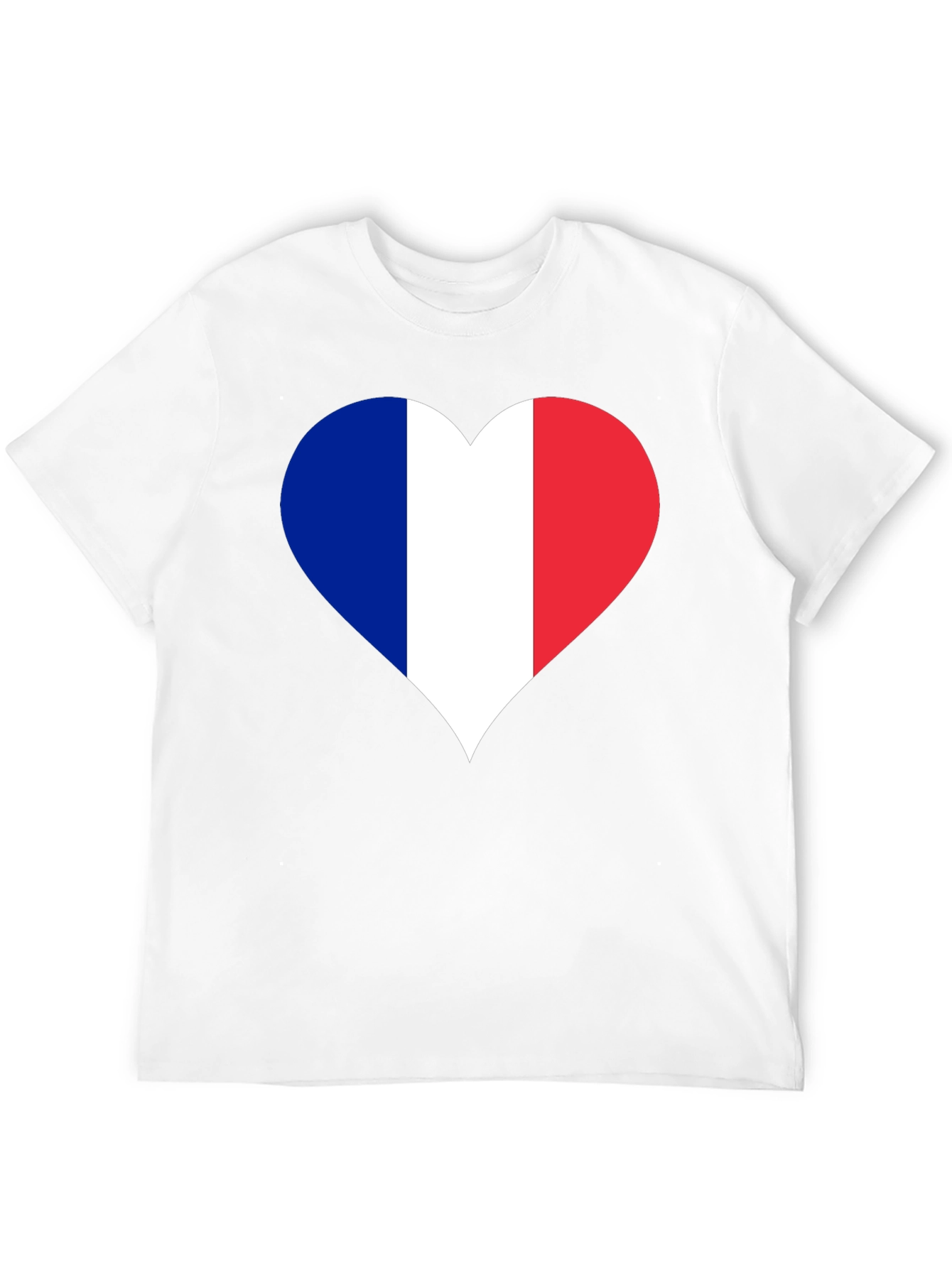 France Flag Heart T-Shirt - Black