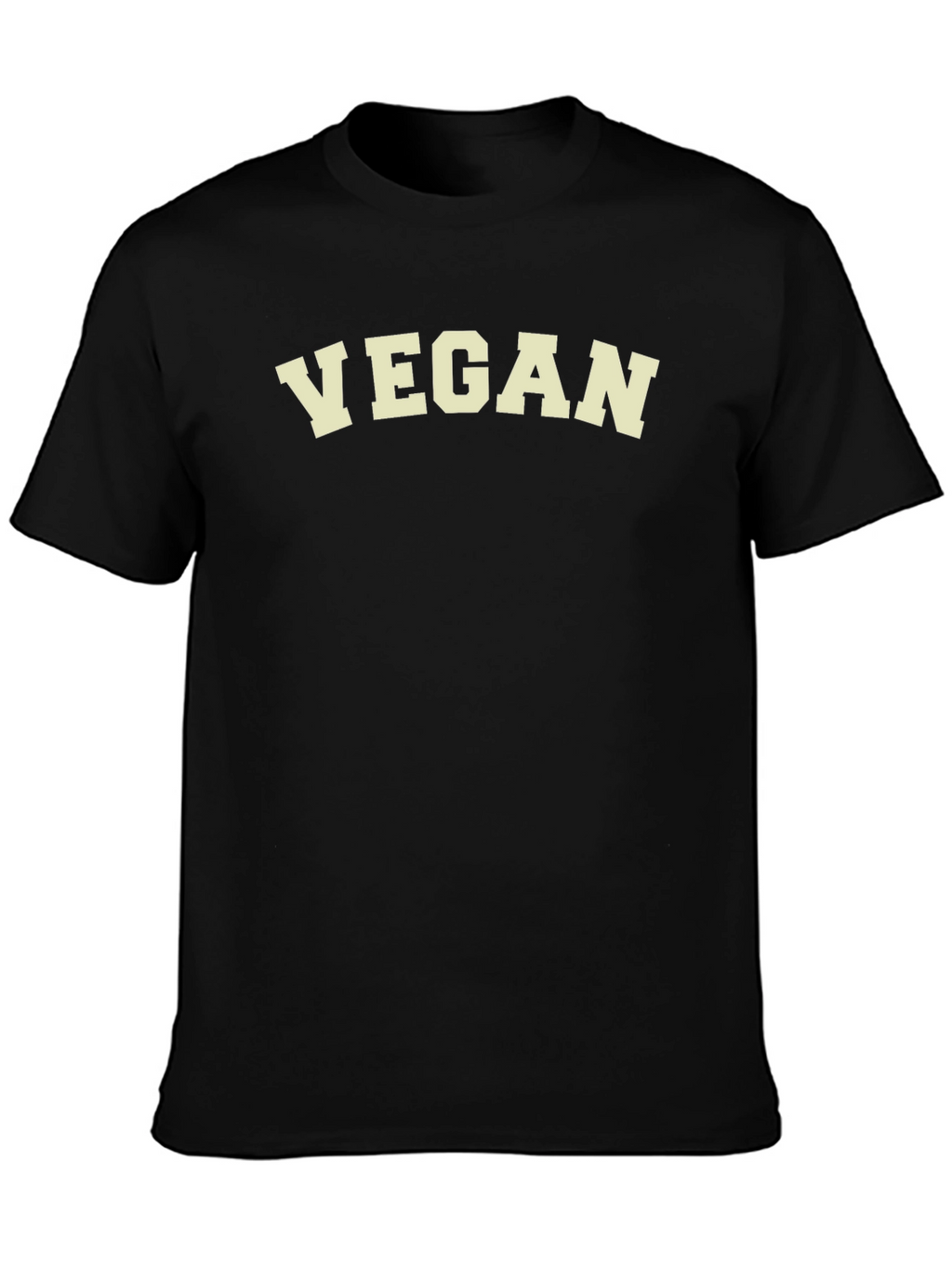 Vegan Statement T-Shirt - Black Crew Neck Tee