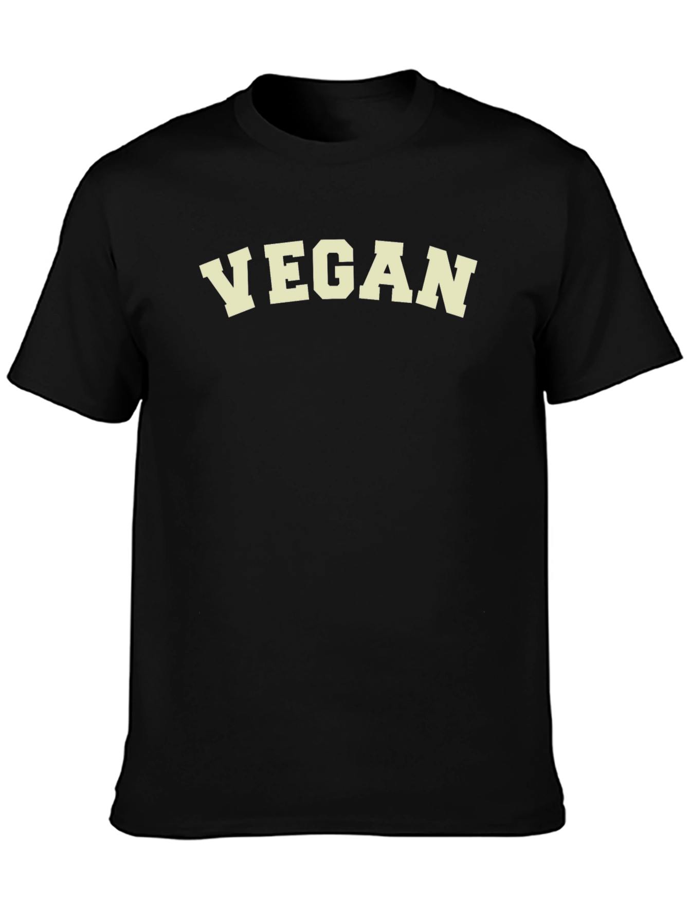 Vegan Statement T-Shirt - Black Crew Neck Tee