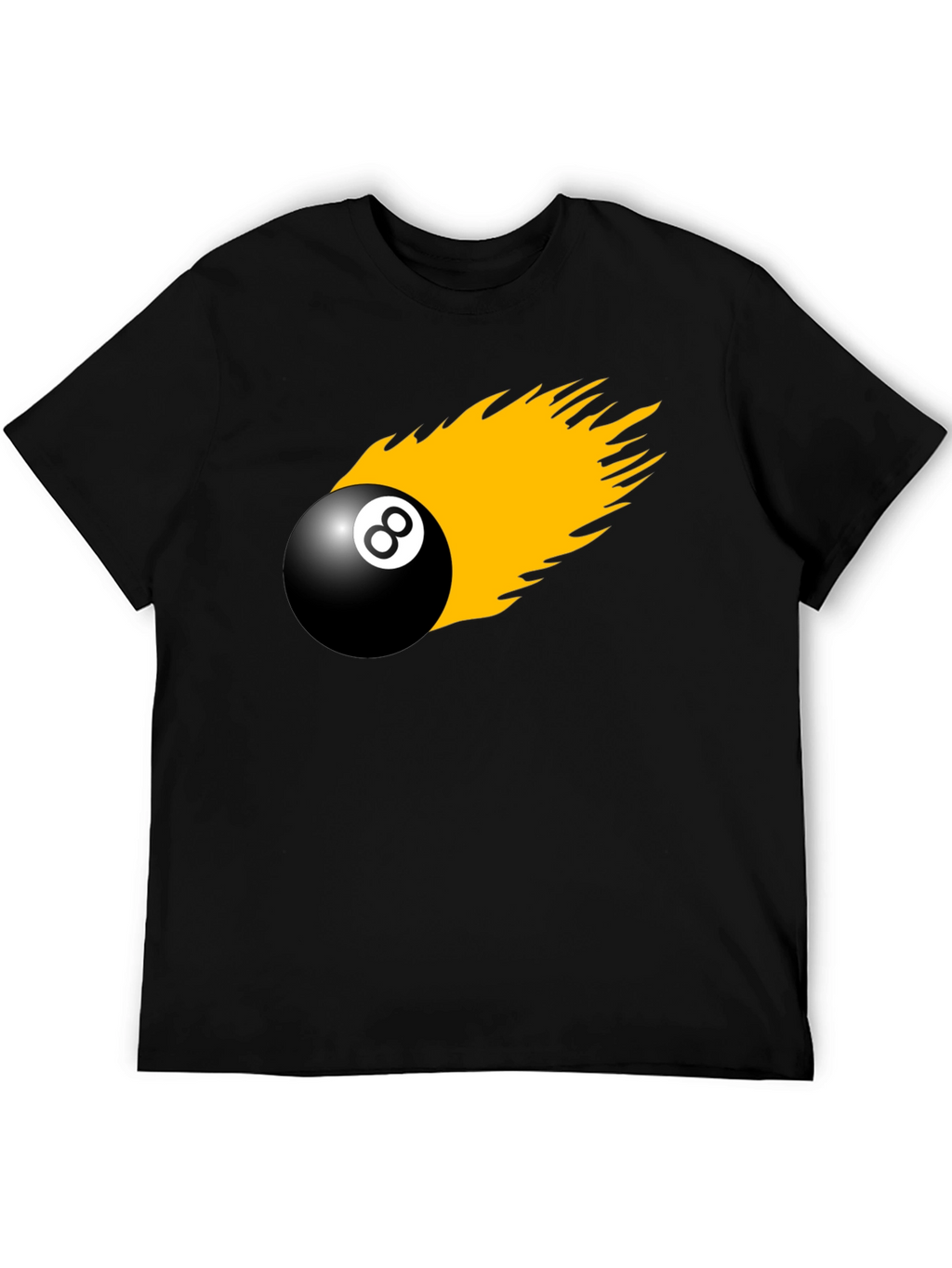 8-Ball On Fire Graphic Tee - Black