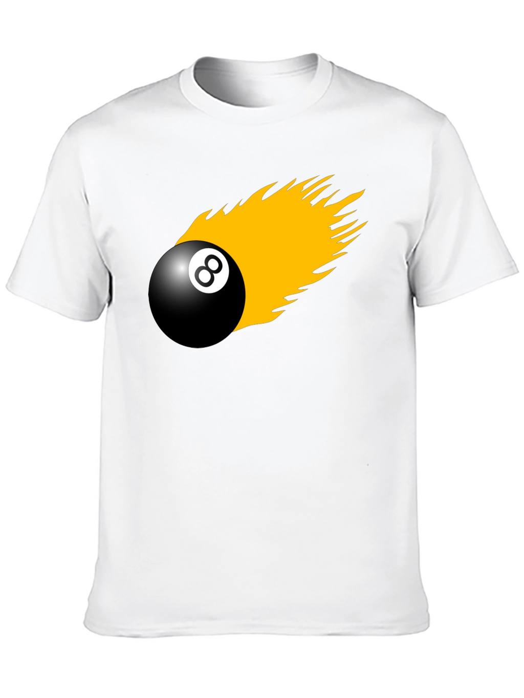 8-Ball On Fire Graphic Tee - Black