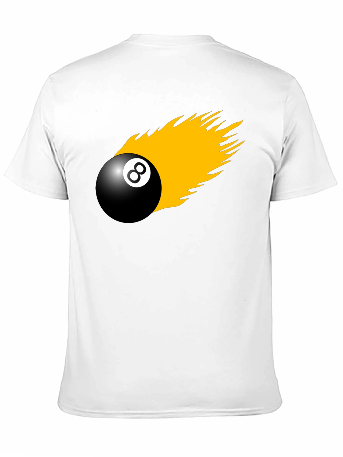 8-Ball On Fire Graphic Tee - Black
