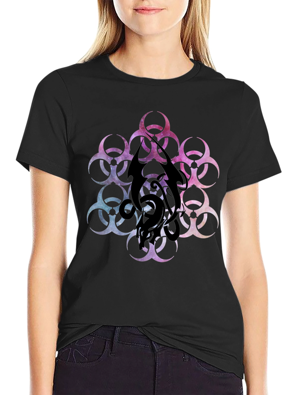 Biohazard Galaxy T-Shirt - Black Graphic Tee