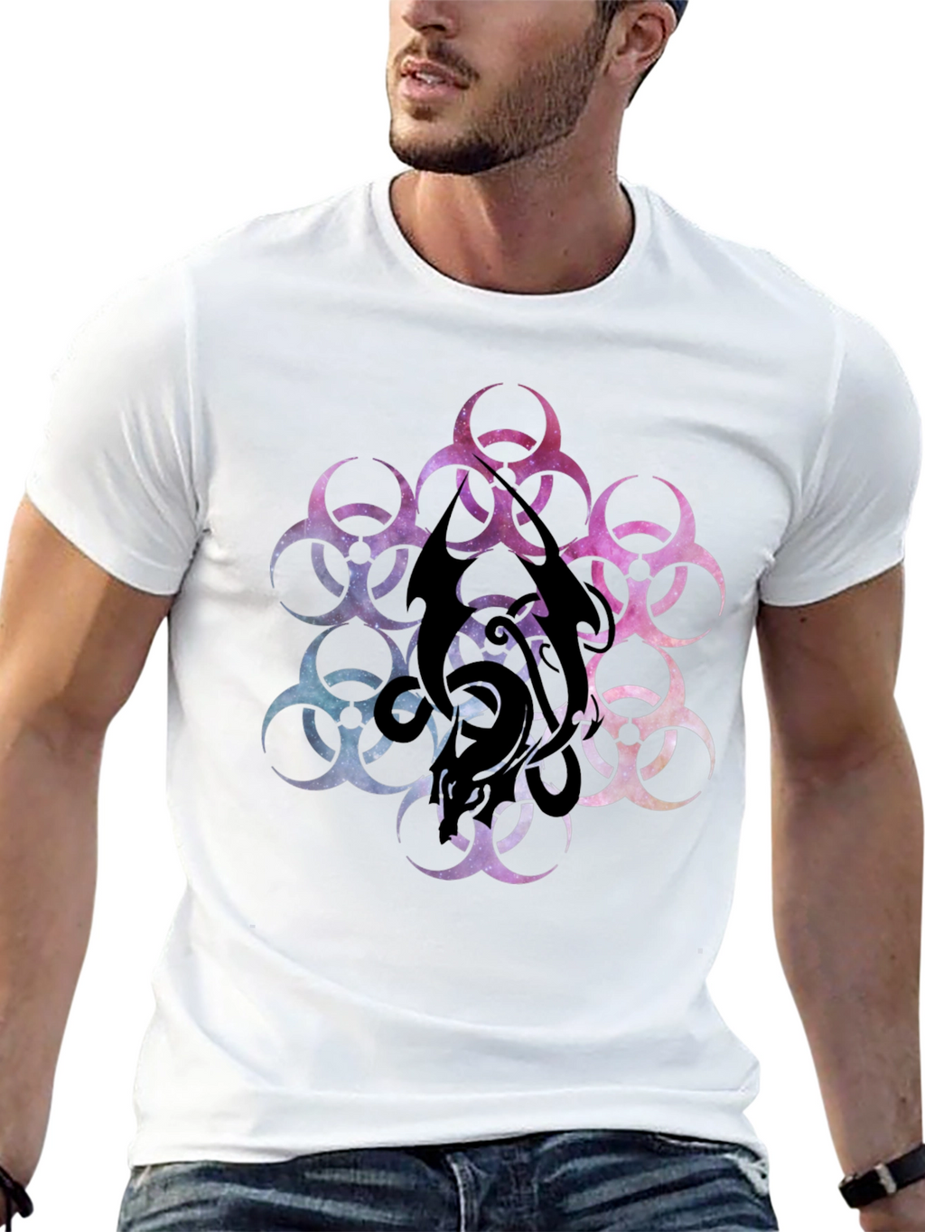 Biohazard Galaxy T-Shirt - Black Graphic Tee