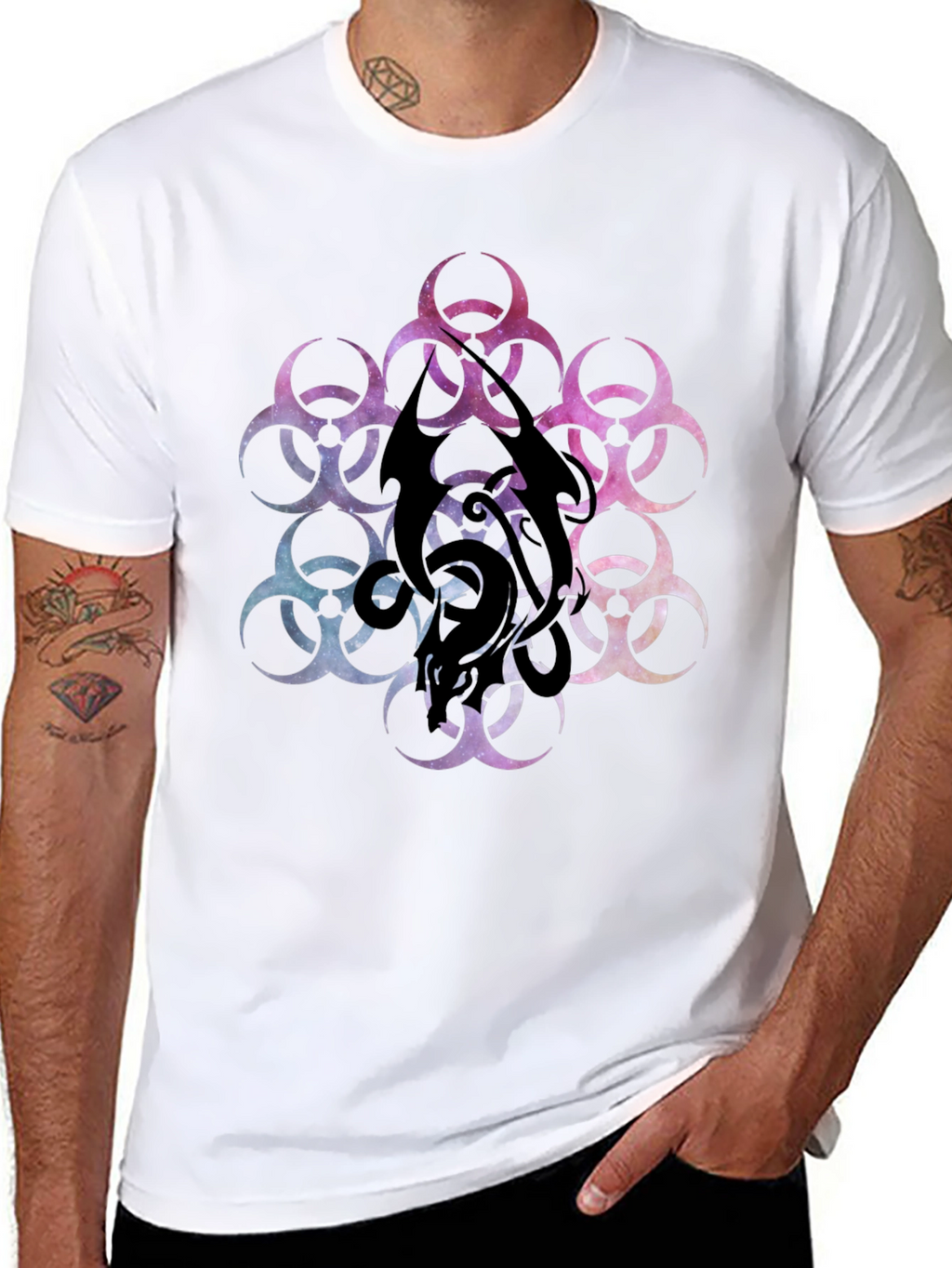 Biohazard Galaxy T-Shirt - Black Graphic Tee