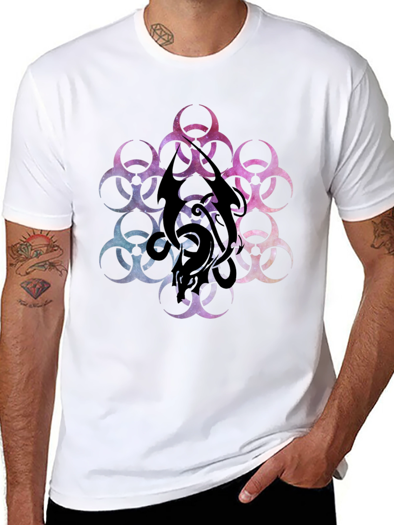 Biohazard Galaxy T-Shirt - Black Graphic Tee