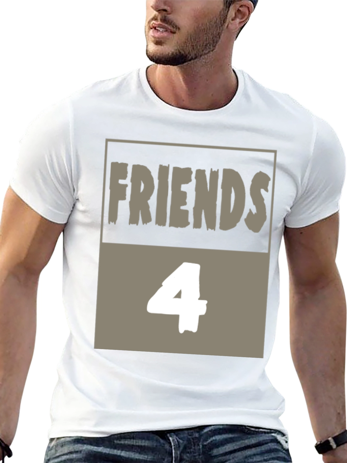 Friends 4 T-Shirt - Black Cotton Graphic Tee