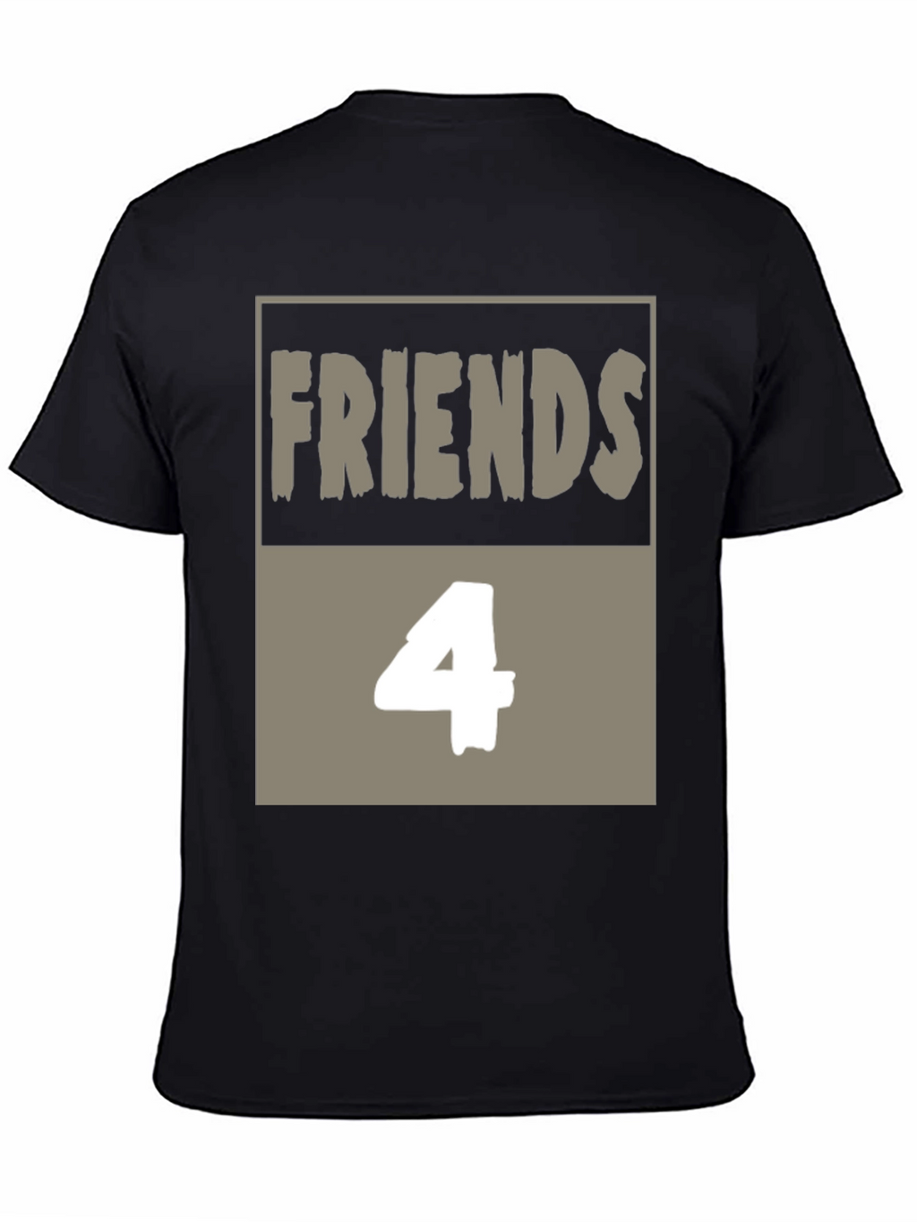 Friends 4 T-Shirt - Black Cotton Graphic Tee