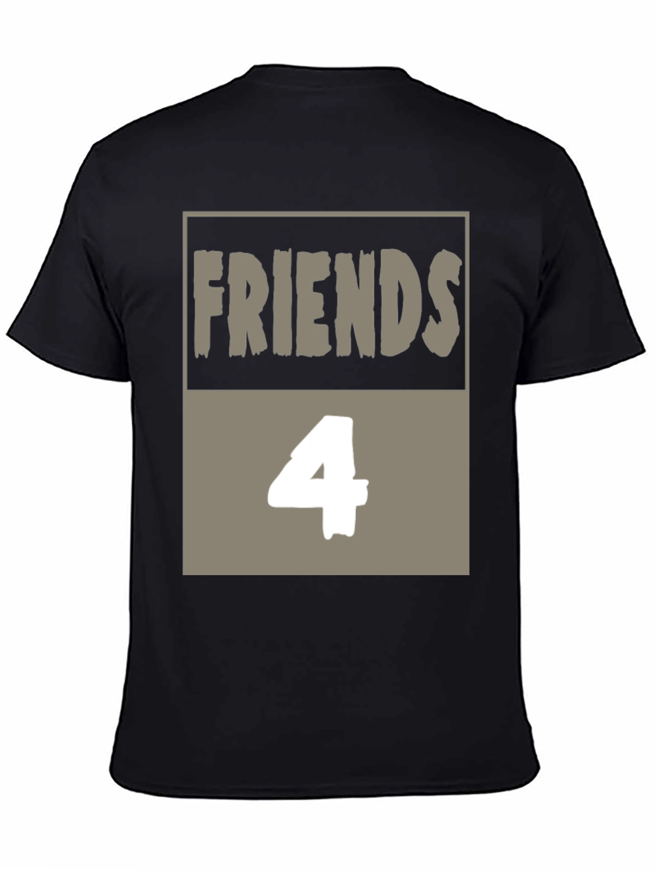 Friends 4 T-Shirt - Black Cotton Graphic Tee