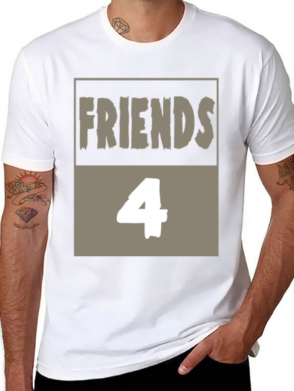 Friends 4 T-Shirt - Black Cotton Graphic Tee