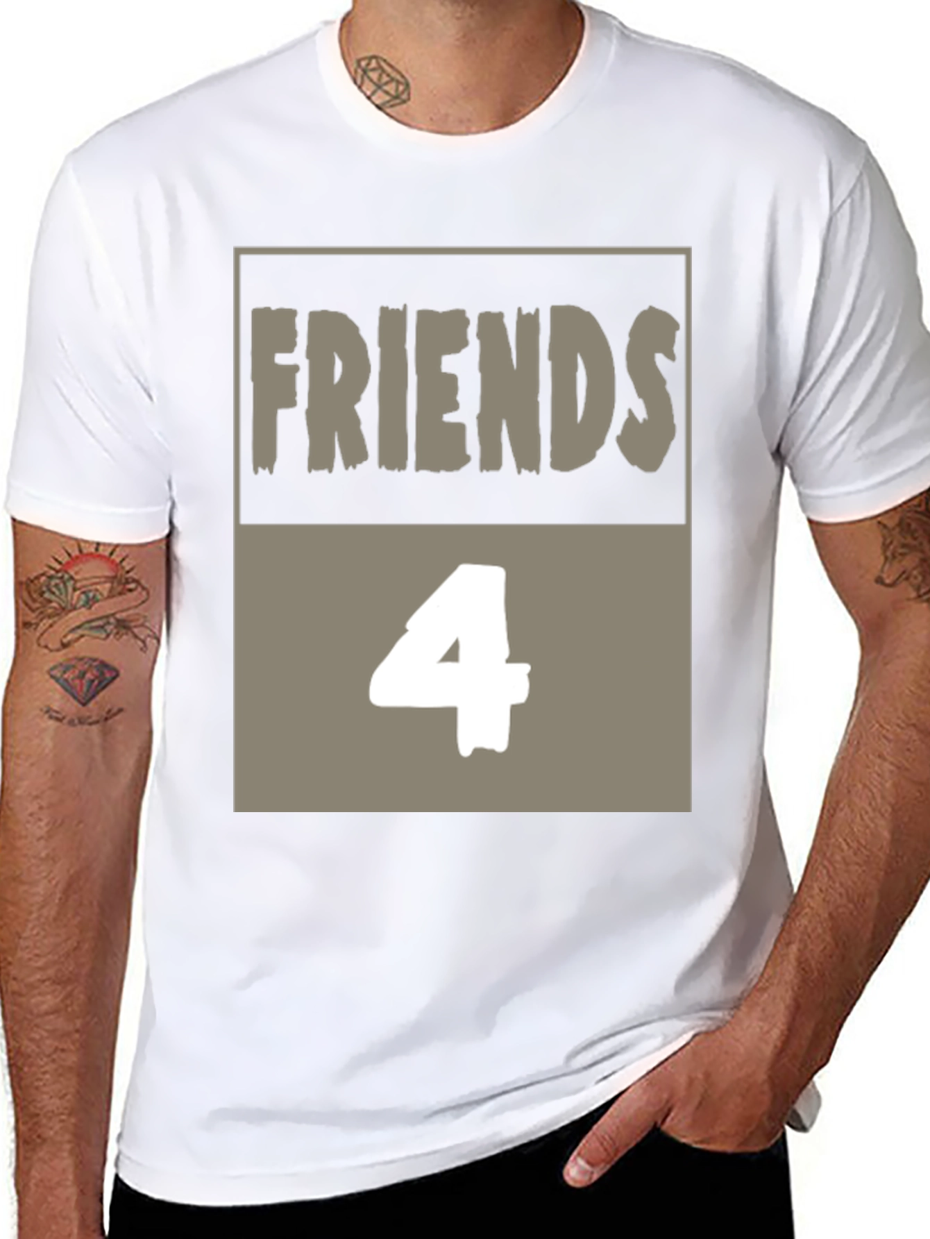 Friends 4 T-Shirt - Black Cotton Graphic Tee