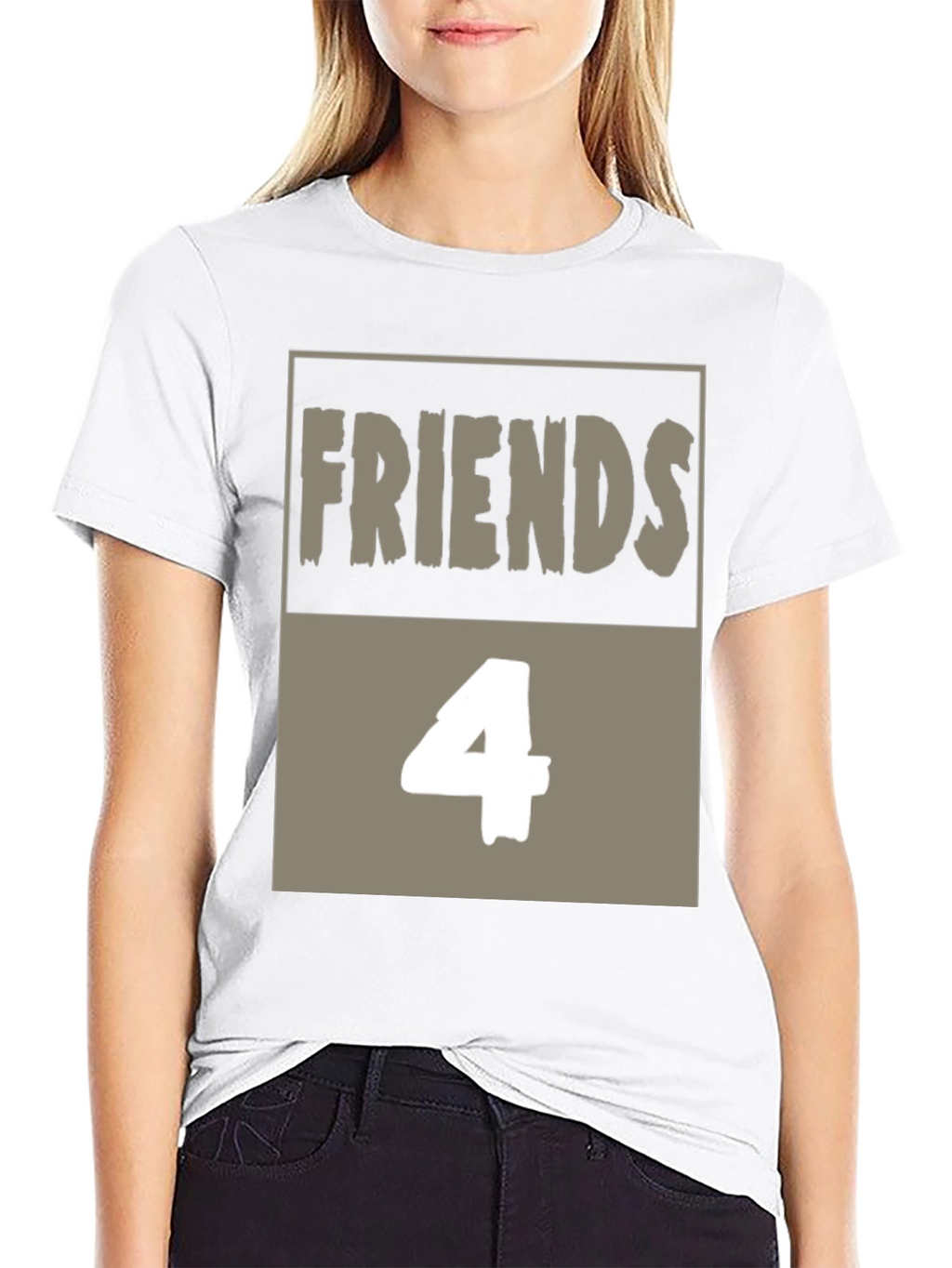 Friends 4 T-Shirt - Black Cotton Graphic Tee
