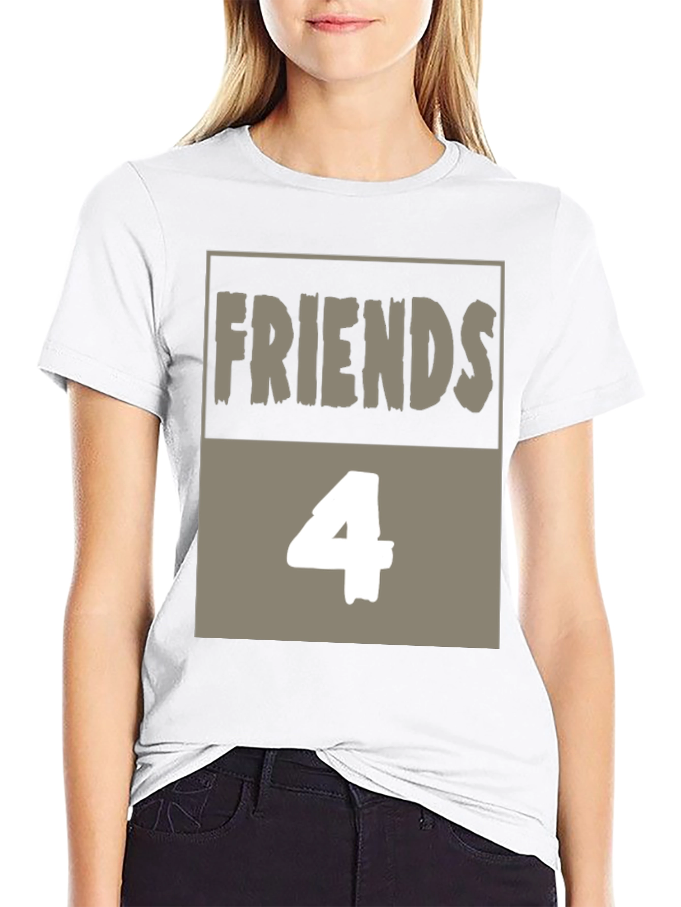 Friends 4 T-Shirt - Black Cotton Graphic Tee