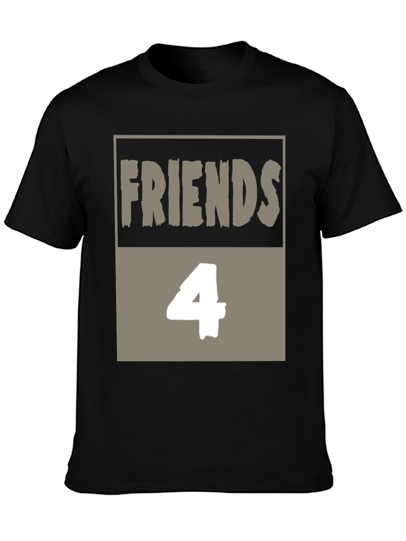 Friends 4 T-Shirt - Black Cotton Graphic Tee
