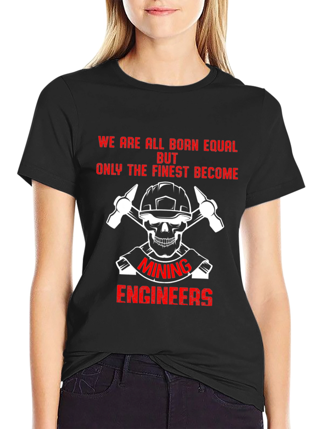 Mining Engineer Skull Graphic T-Shirt