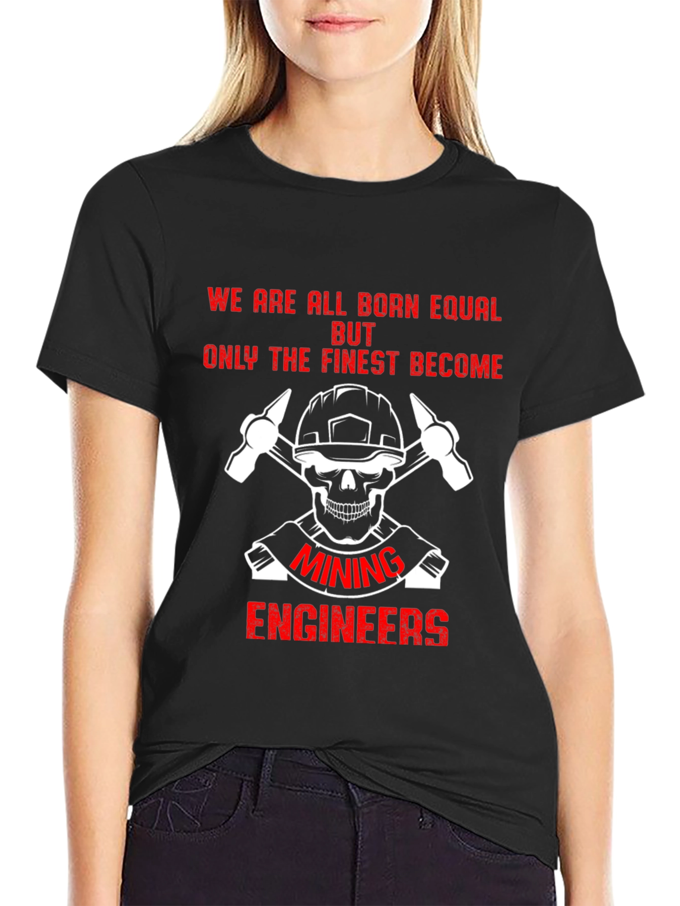 Mining Engineer Skull Graphic T-Shirt