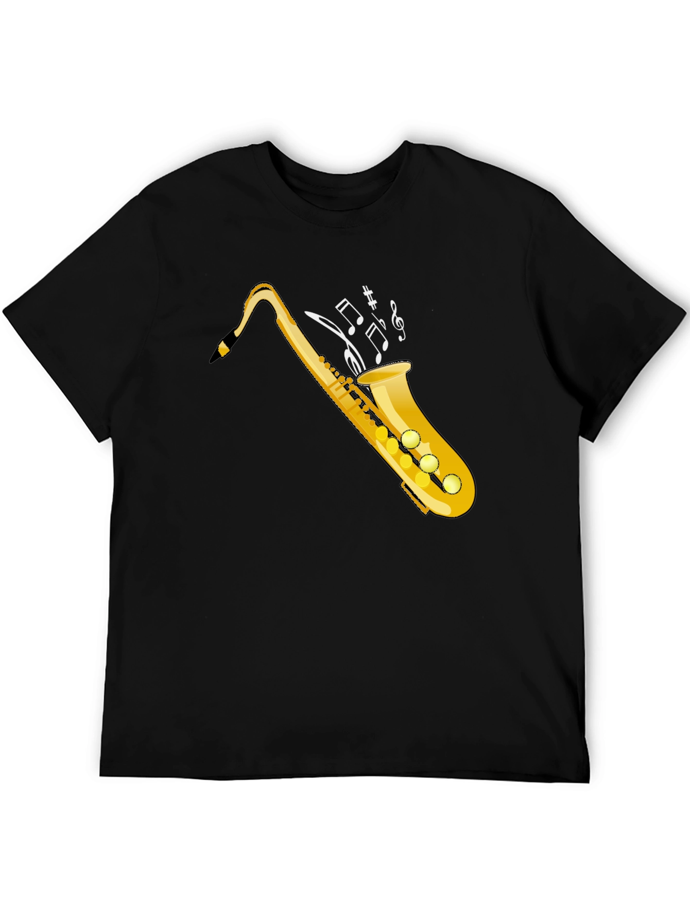 Saxophone Music Notes Graphic Tee