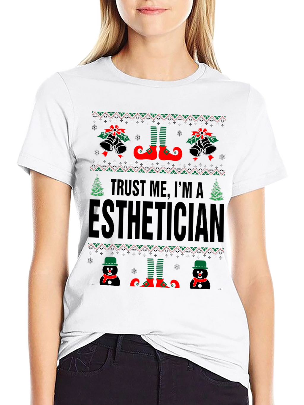 Esthetician Ugly Christmas Sweater T-Shirt