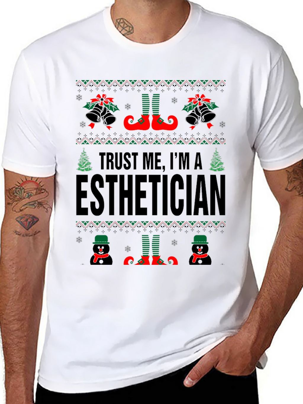 Esthetician Ugly Christmas Sweater T-Shirt
