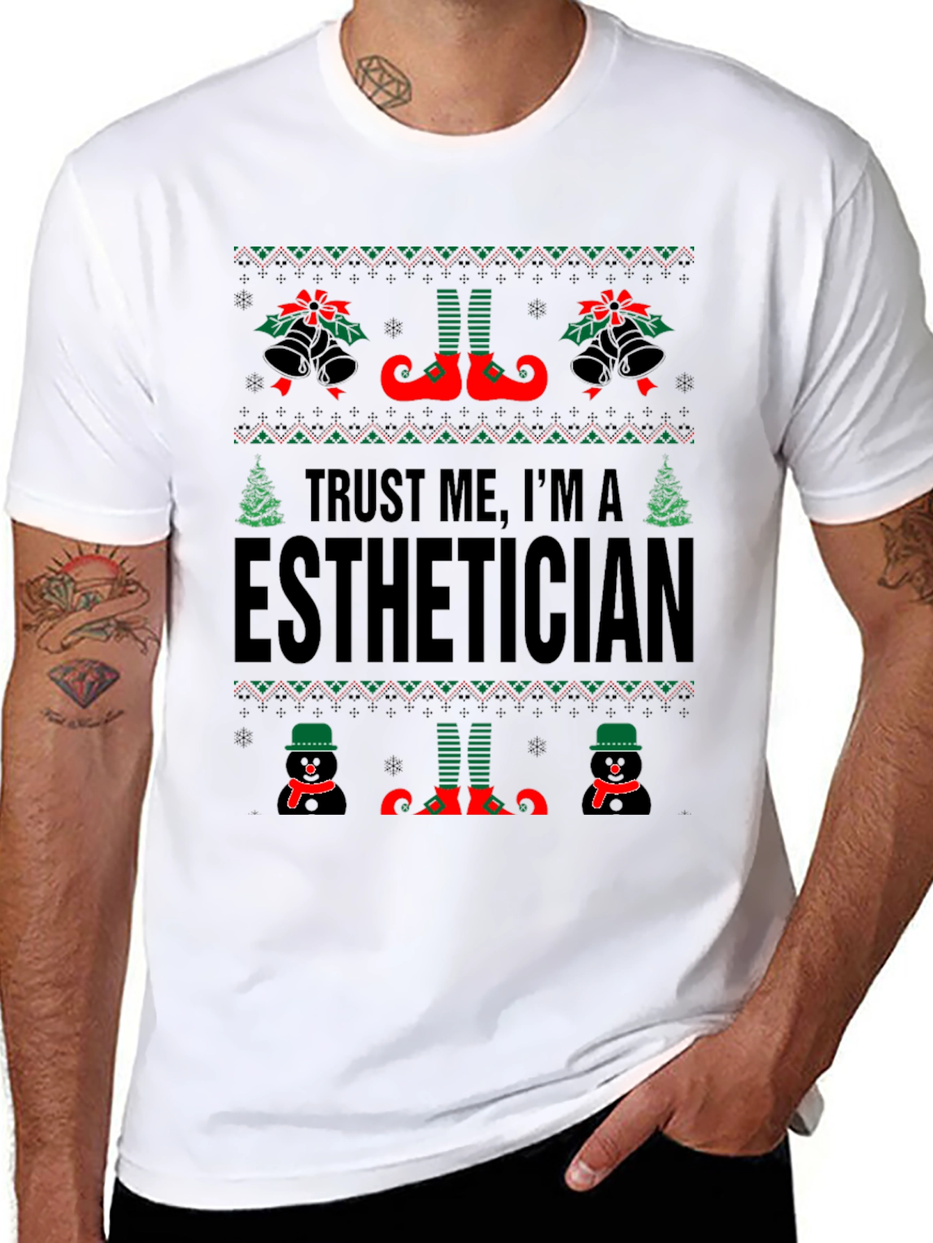 Esthetician Ugly Christmas Sweater T-Shirt