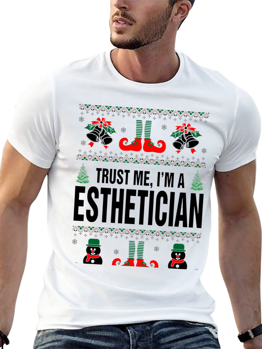 Esthetician Ugly Christmas Sweater T-Shirt