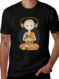 Zen Monk DJ Graphic Tee - Black T-Shirt