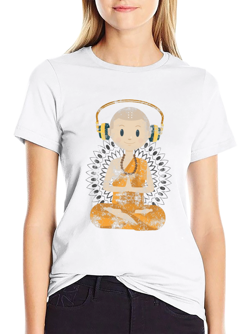 Zen Monk DJ Graphic Tee - Black T-Shirt