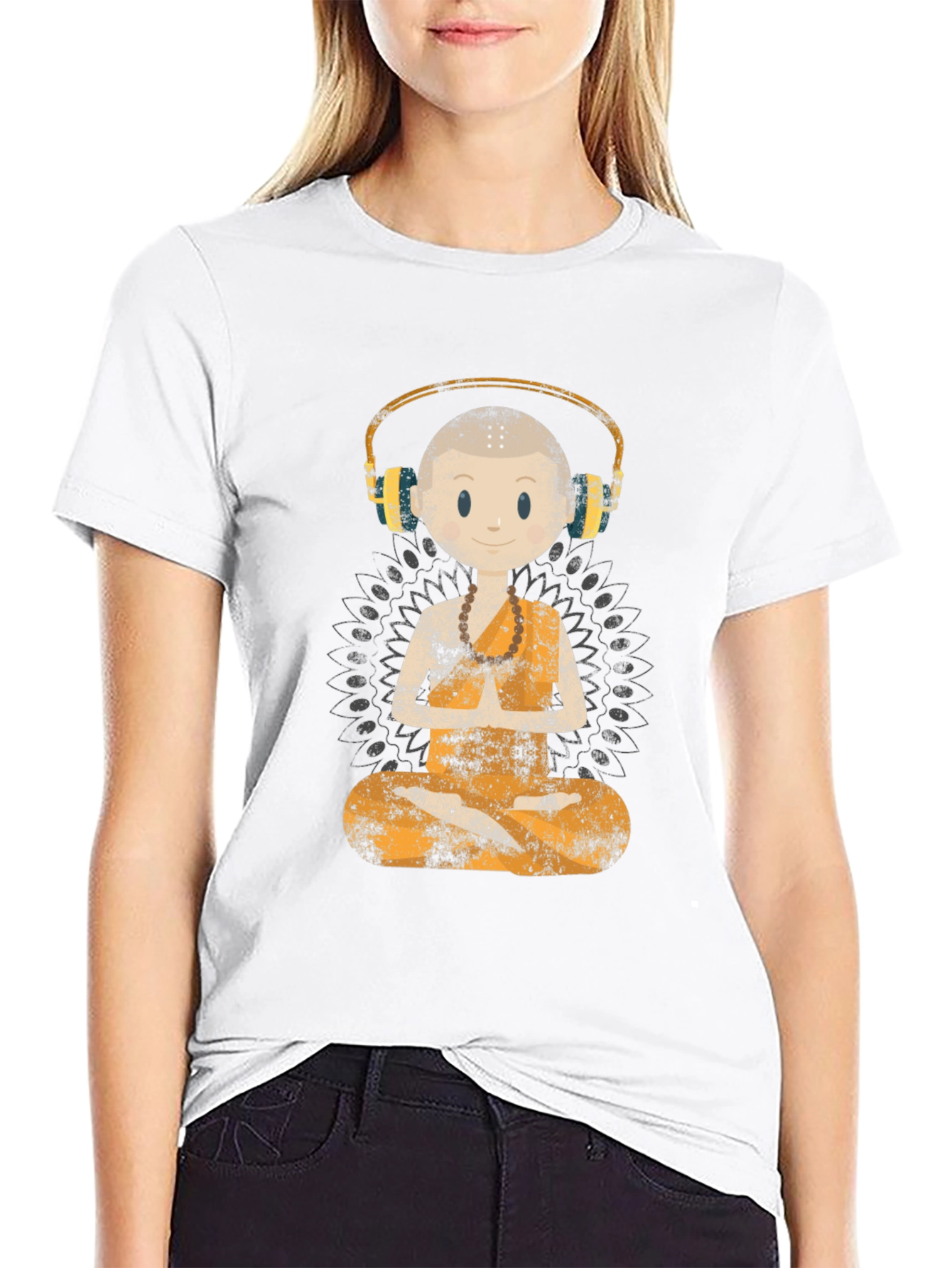 Zen Monk DJ Graphic Tee - Black T-Shirt