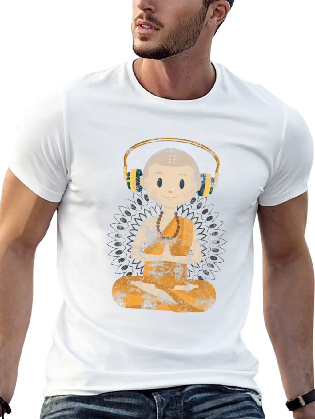 Zen Monk DJ Graphic Tee - Black T-Shirt