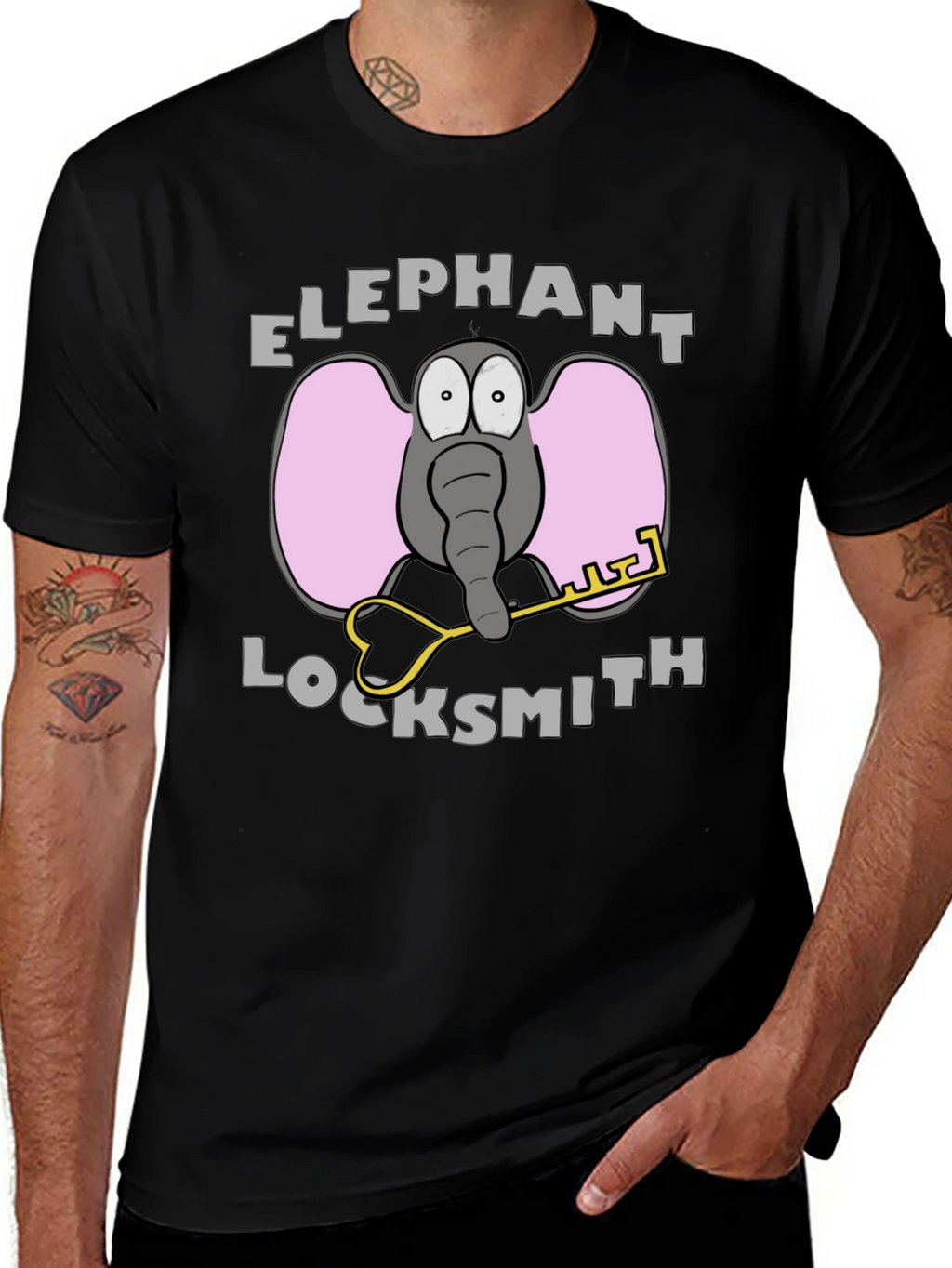 Elephant Locksmith Graphic T-Shirt