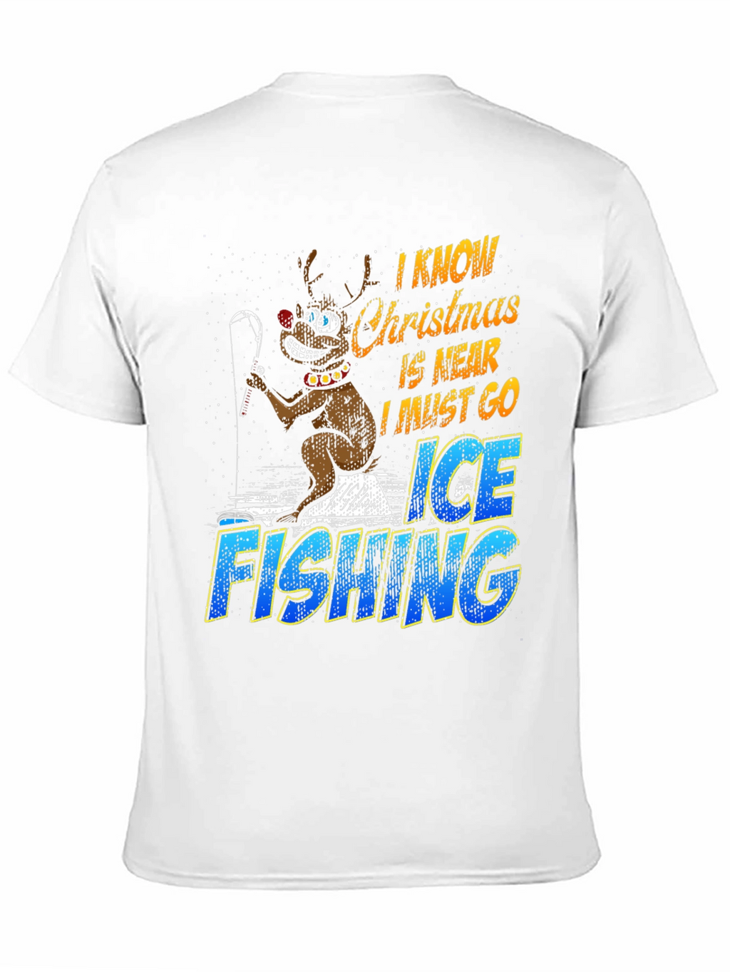 Christmas Ice Fishing Graphic T-Shirt