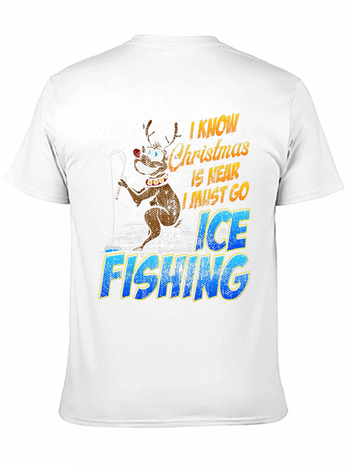 Christmas Ice Fishing Graphic T-Shirt
