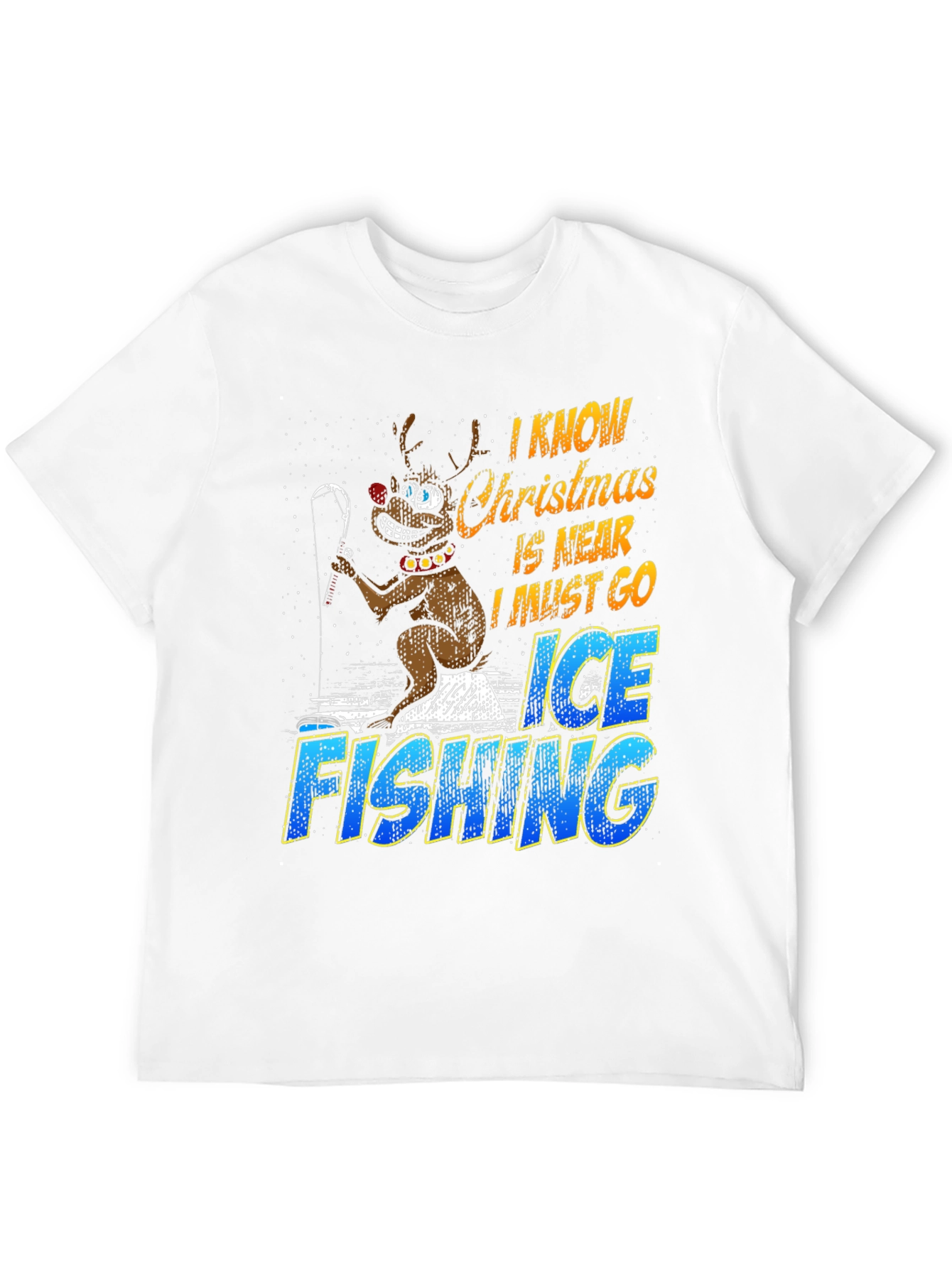 Christmas Ice Fishing Graphic T-Shirt