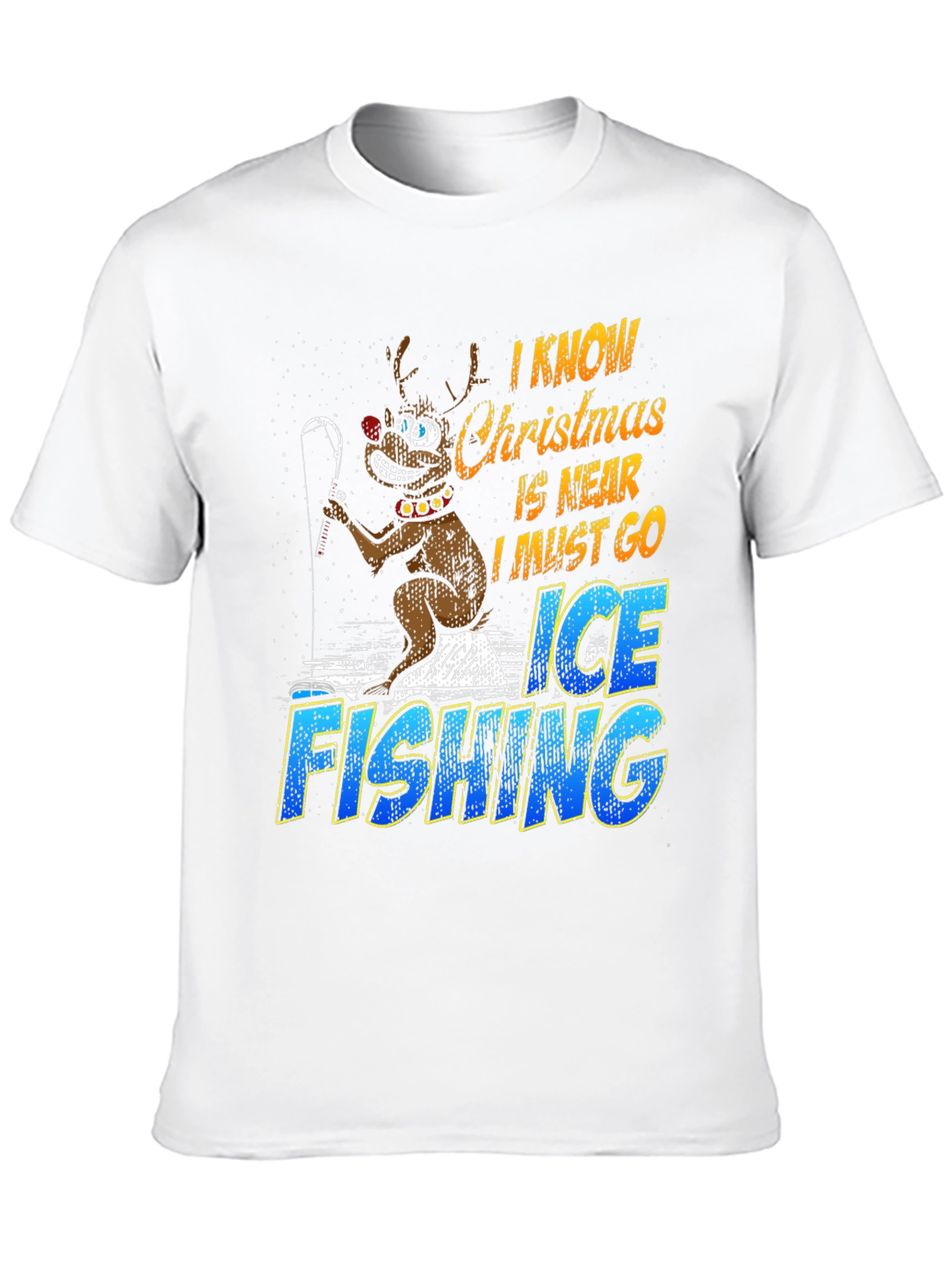 Christmas Ice Fishing Graphic T-Shirt