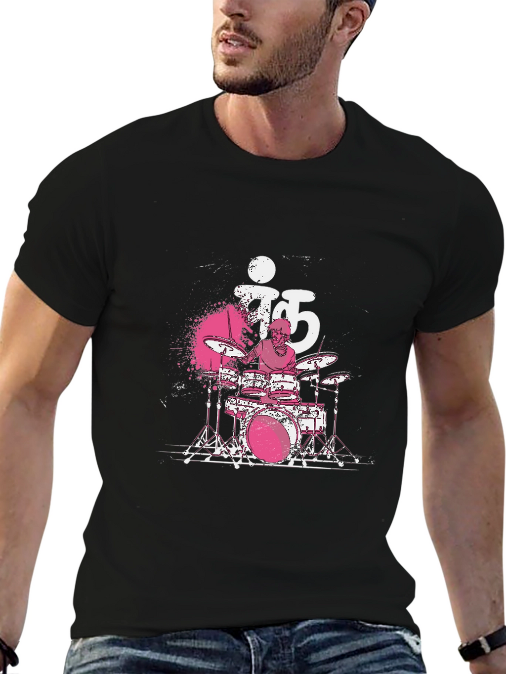 Drummer T-Shirt - Black Cotton Tee
