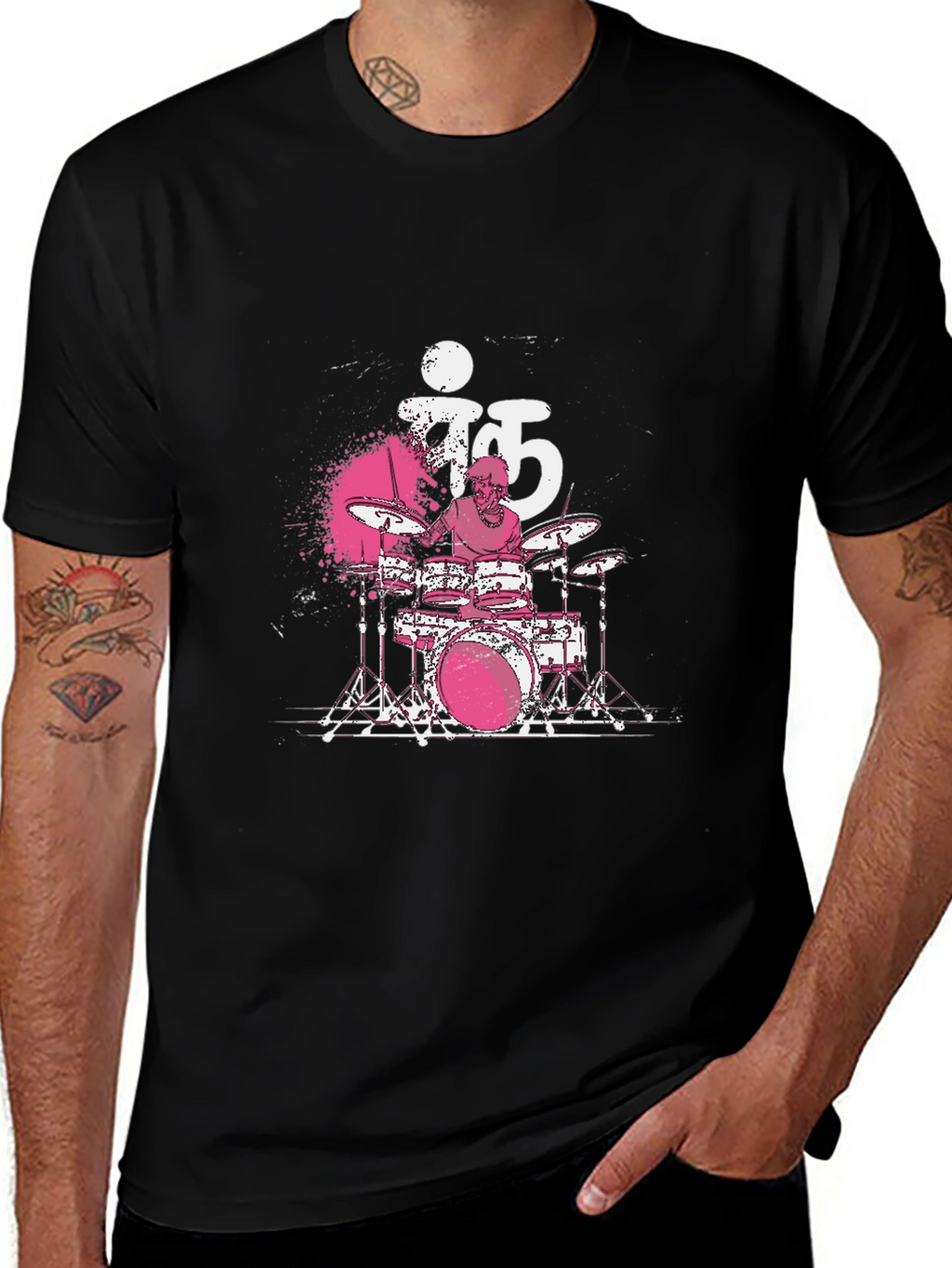 Drummer T-Shirt - Black Cotton Tee