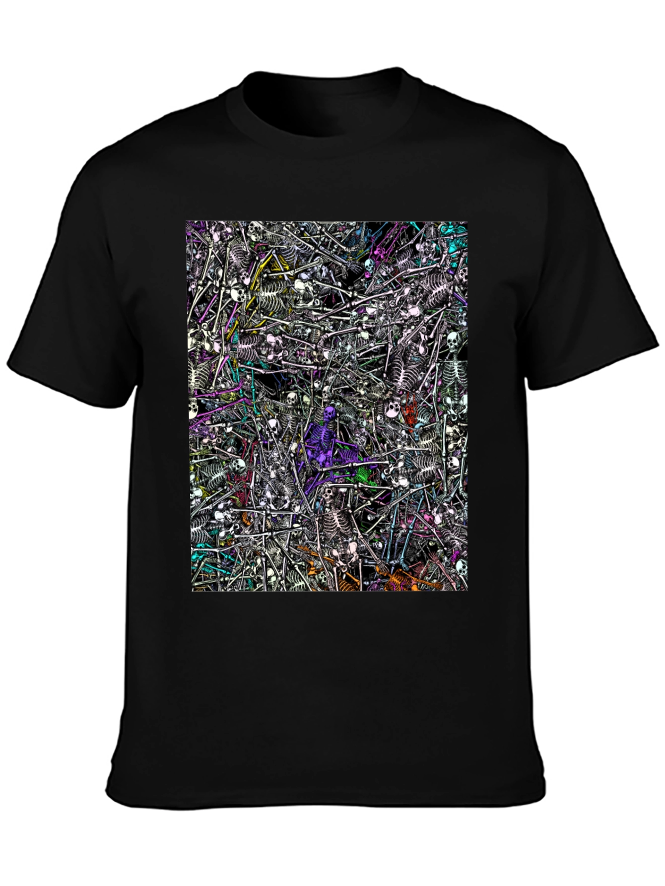Skeleton Pile Graphic Tee - Black
