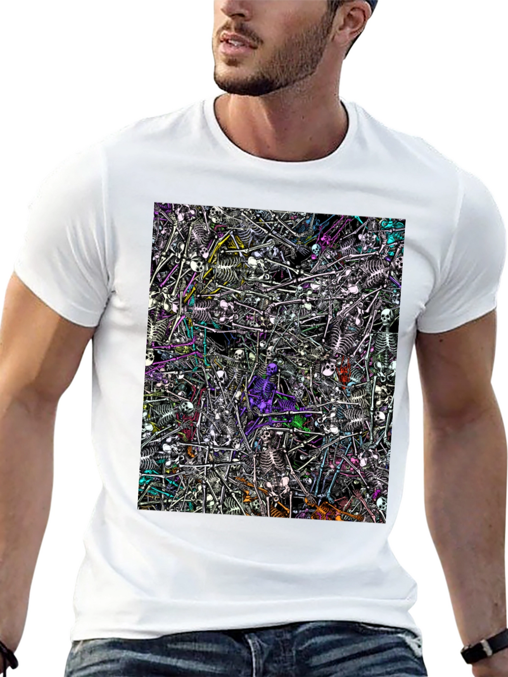 Skeleton Pile Graphic Tee - Black