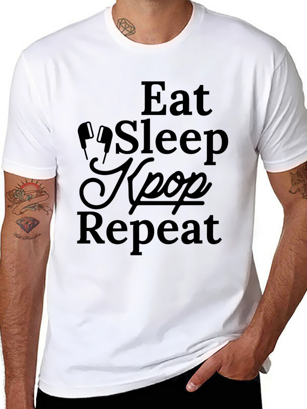 Eat Sleep Kpop Repeat Graphic Tee