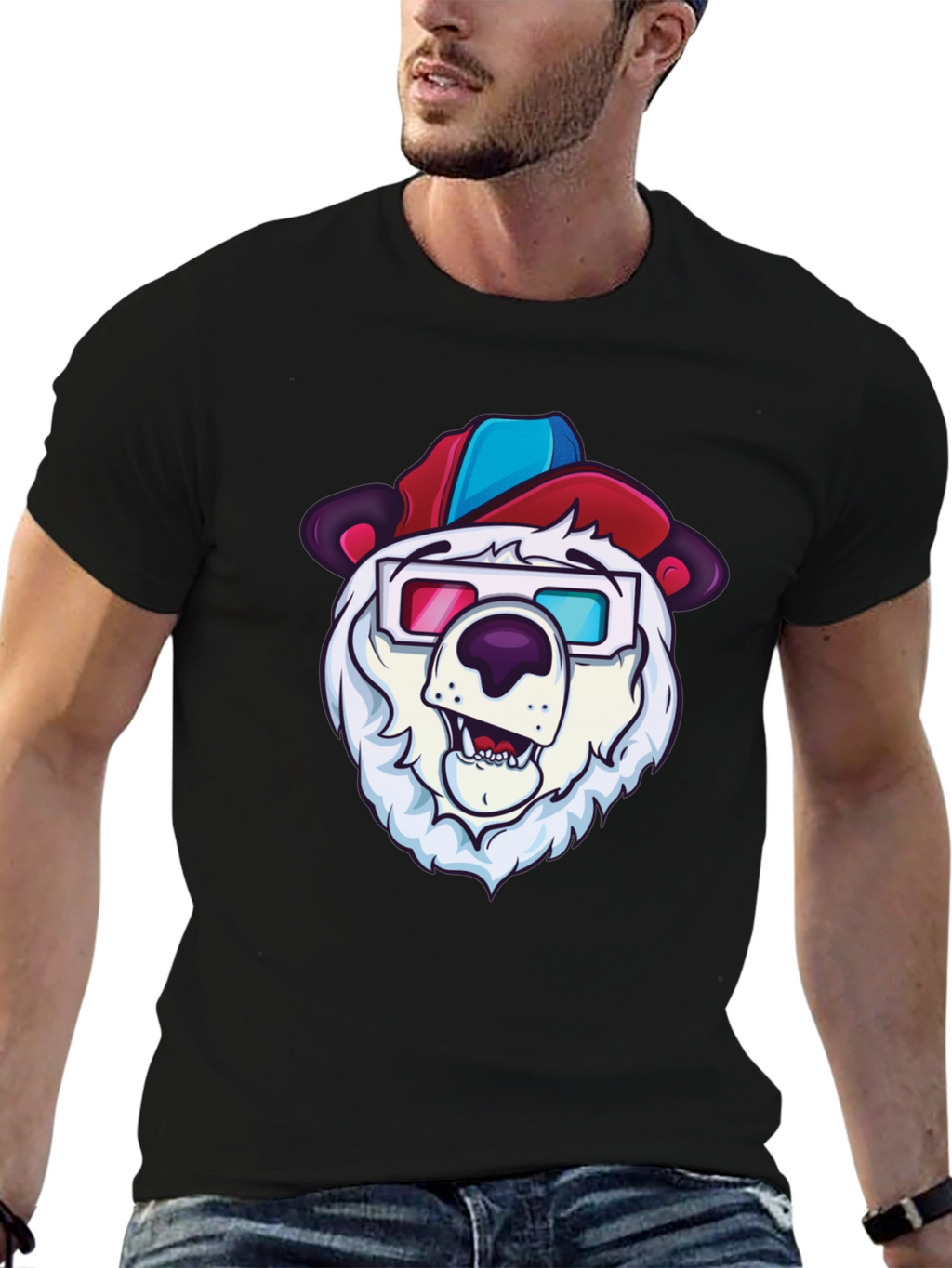 Cool Bear Tee - Cartoon Character Graphic