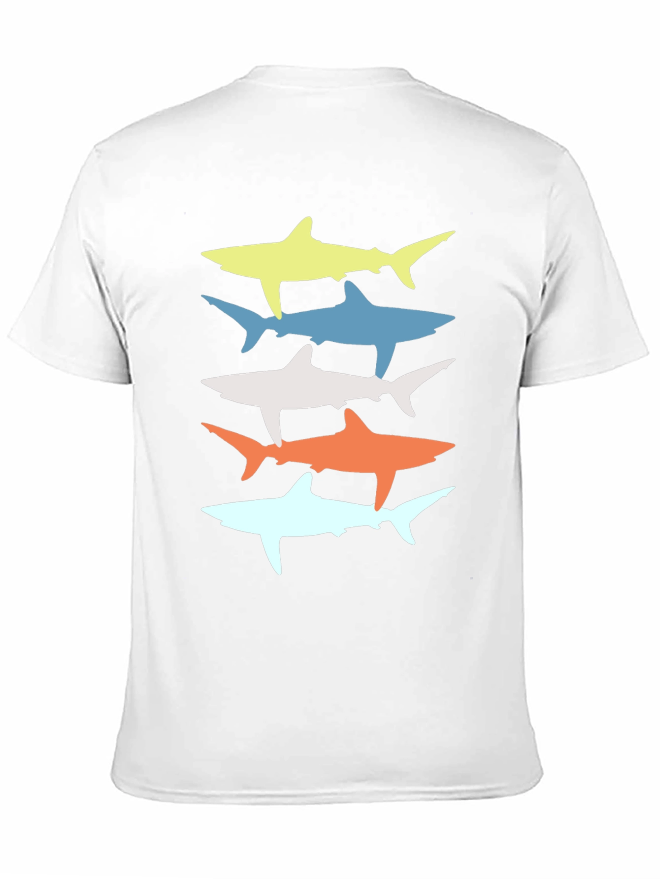 Retro Shark Stack Graphic Tee - Cool Casual Style