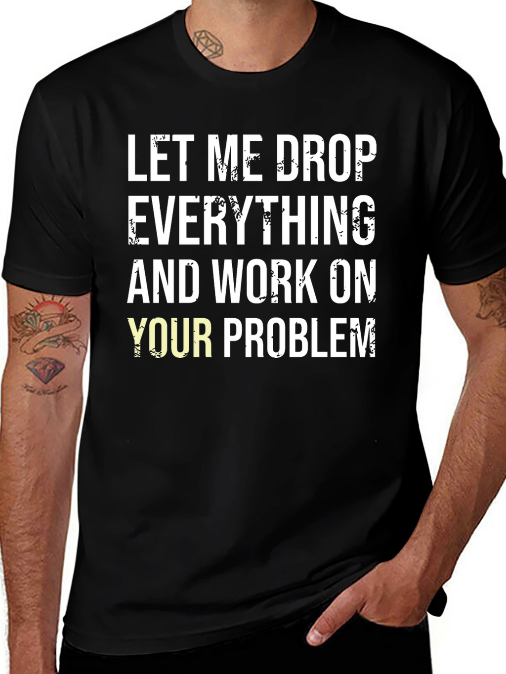 Funny Drop Everything Black T-Shirt