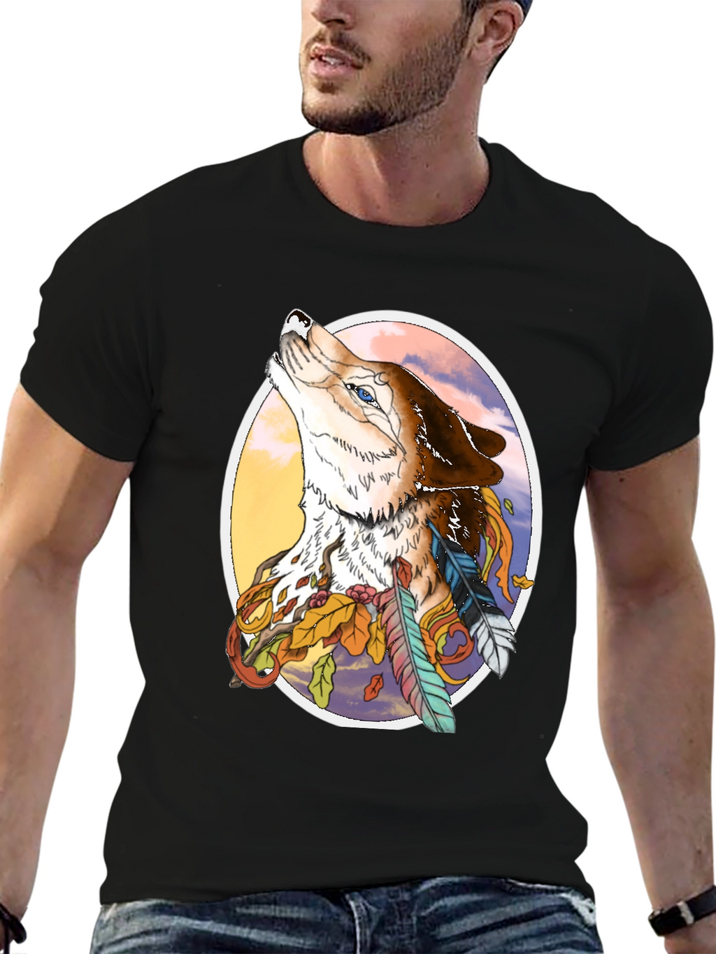 Wolf & Feather Graphic Tee